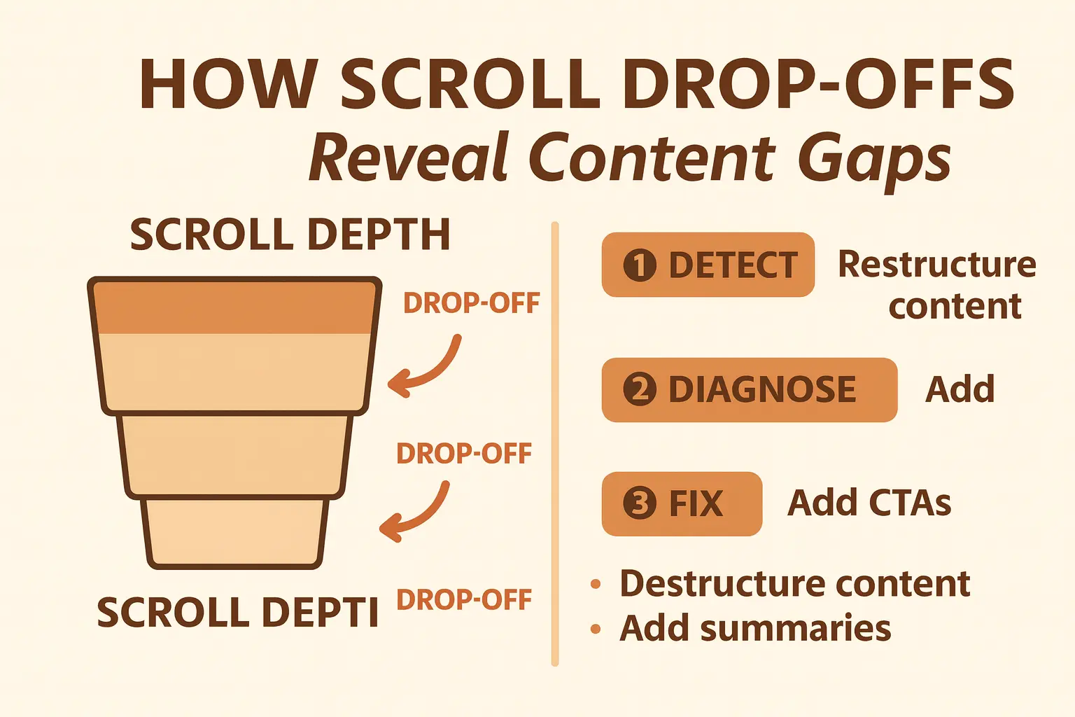 Scroll depth and drop-off visualization