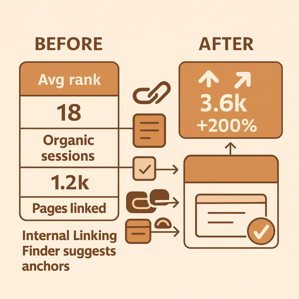 Case study results for internal links